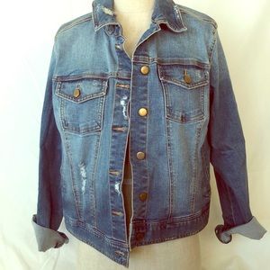 Distressed denim jacket